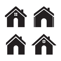 Set of Home filled icon silhouette vector design