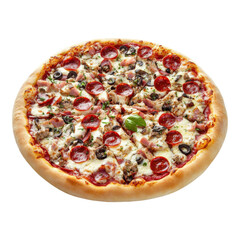 Delicious pepperoni pizza with toppings home kitchen food photography studio lighting culinary delight