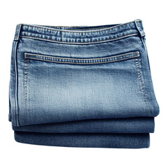 Folding denim jeans for stylish fashion home setting product photography minimalist environment close-up view casual wear concept