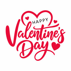 Obraz premium Happy Valentine's Day typography design