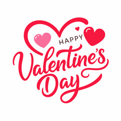 Naklejka premium Happy Valentine's Day typography design