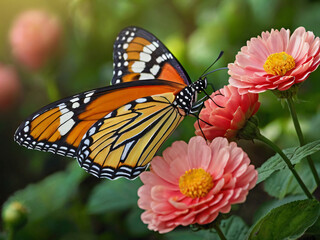 Fototapeta premium big butterfly on flower