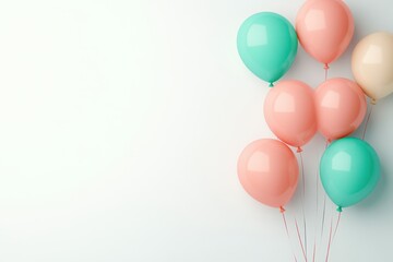 Pastel Dream A Whimsical Collection of Balloons on a Serene Backdrop