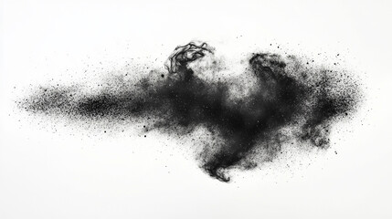 Fototapeta premium Fine texture of dust particles and grains scattered on a white background, evoking a sense of chaos and imperfection. Ideal for grunge, vintage, and abstract art styles or overlay effects