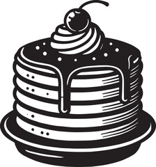 Delicious pancake silhouette vector illustration isolated on a white background