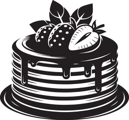 Delicious pancake silhouette vector illustration isolated on a white background