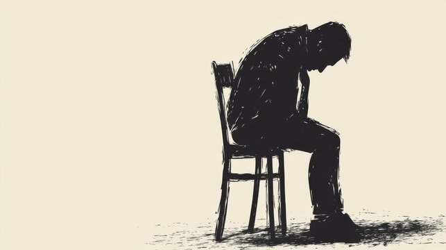 Seated Figure in Minimalist Indoor Setting