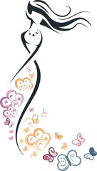 Abstract female Logo template design Human pose icon