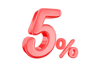 5 Percent Red offer in 3d