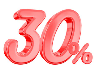 30 Percent Red offer in 3d