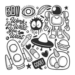 Wall Murals Hand Drawn Doodle Vector