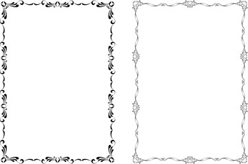vector frames black on a white background