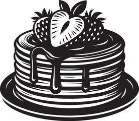 Delicious pancake silhouette vector illustration isolated on a white background