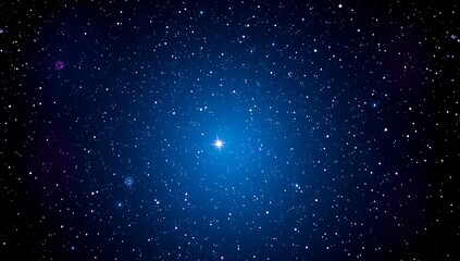 Obraz premium Bright Star in a Dark Blue Night Sky