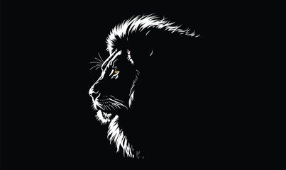 Hand drawn illustration in chalk style of lion © Aryan Dezign Arc