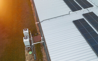 Industrial heat pump and solar panels