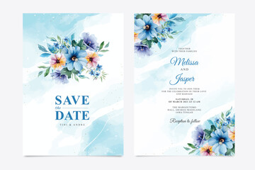 Save the date. Wedding decoration. Hand drawn floral wedding invitation card template.
