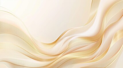 Obraz premium Abstract wavy design in soft beige and cream tones, ideal for backgrounds or digital art.