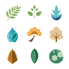 Natural elements collections for business branding in white background