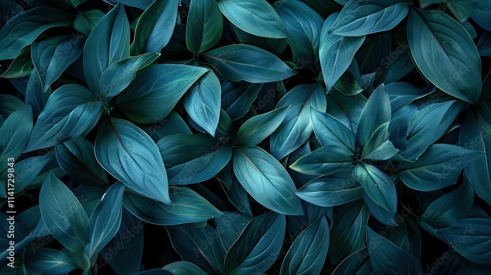 Aufkleber a close-up view of lush green leaves creating a serene and calming visual pattern.