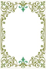 Elegant Green Floral Frame Design With White Center