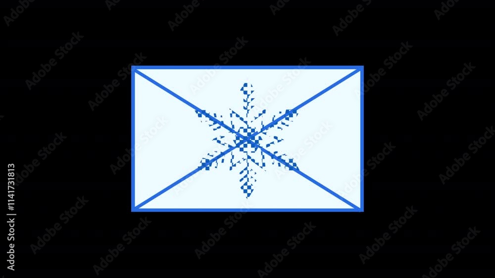 Poster animated letter icon in y2k style with ice effect. alpha channel