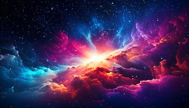 Colorful space galaxy cloud wallpaper - Generated image