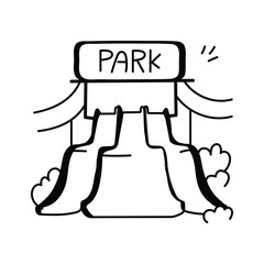 Get this amazing icon of water park in modern style