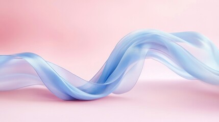 Light Blue Fabric Swirling on Pink Background