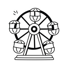 Icon of a Ferris wheel for amusement or aqua parks