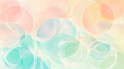Colorful abstract circles background, pastel art, geometric design, soft hues, intricate pattern, light and airy decor