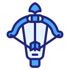 Crossbow filled outline blue style icon