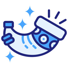 Horn filled outline blue style icon