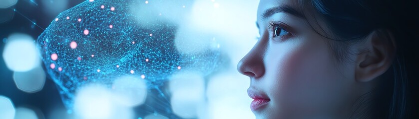 Fototapeta premium AI and human engaging in virtual therapy for mental health