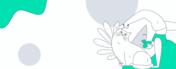 Fototapeta premium Home indoor character scene flat vector concept operation hand drawn illustration 