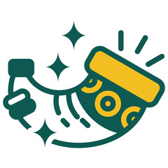 Horn green and yellow color style icon