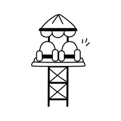 Icon of a high tower ride for thrilling park adventures
