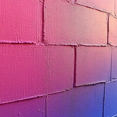 A vibrant gradient showcases a textured brick wall, blending shades of pink and purple, enhancing modern aesthetics.