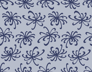 Japanese Fireworks Flower Vector Seamless Pattern