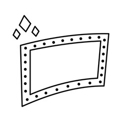 Retro billboard sign line simple vector illustration