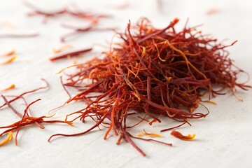 Naklejka premium Fresh Saffron Thread Isolated on Transparent Background