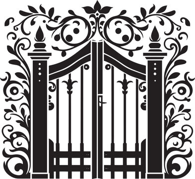 recommend clip art: House Garden Fence silhouette vector illustration isolated on a white background