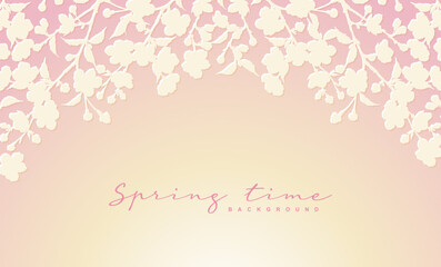 Obraz premium Spring pink abstract Floral Background. Flower Border. Art vector illustration for card, banner, invitation, poster, advertising