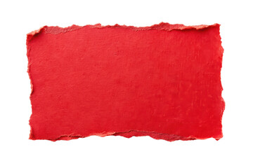 Red Torn Paper Sheet Isolated on Transparent Background