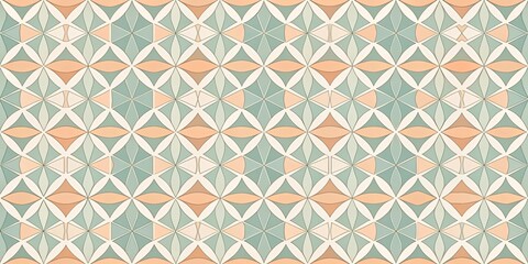 Fototapeta premium Seamless Pastel Geometric Pattern with Interlocking Shapes and Subtle Color Variations