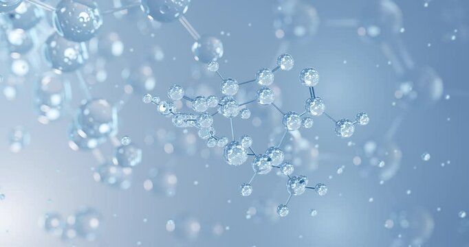 Penicillin V, rotating 3D model of antibiotic, seamless looped video
