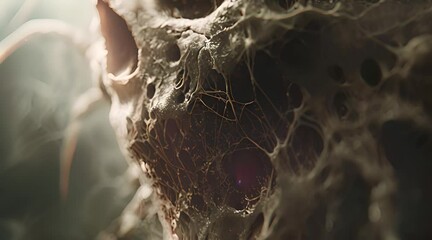 Disintegration of bone and tissue in human skull