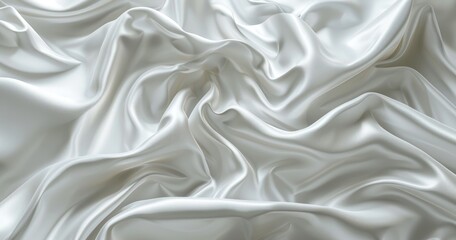 Fototapeta premium A close-up view of smooth, flowing white fabric, showcasing its texture and sheen.
