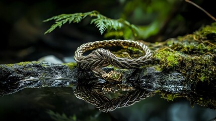 Intertwined bracelets representing two lives nature photography tranquil setting close-up unity concept