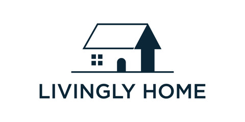 Fototapeta premium Simple house logo, simple house logo, side house logo